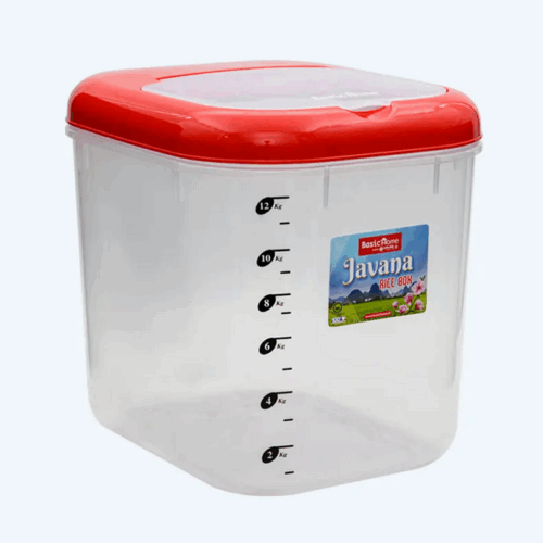 Tempat Beras / Rice Box Plastik 12 Kg Basic Home BRB-2 Javana, Ukuran 305 x 255 x 290 mm | Raja Plastik Indonesia