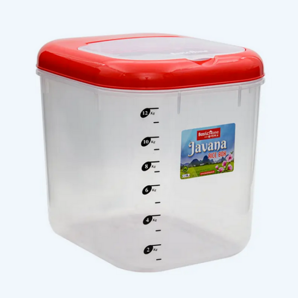 Tempat Beras / Rice Box Plastik 12 Kg Basic Home BRB-2 Javana, Ukuran 305 x 255 x 290 mm | Raja Plastik Indonesia