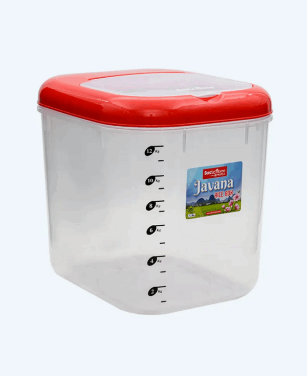 Tempat Beras Rice Box Plastik 12 Kg Basic Home BRB-2 Javana (4) Tempat Beras / Rice Box Plastik 12 Kg Basic Home BRB-2 Javana, Ukuran 305 x 255 x 290 mm | Raja Plastik Indonesia