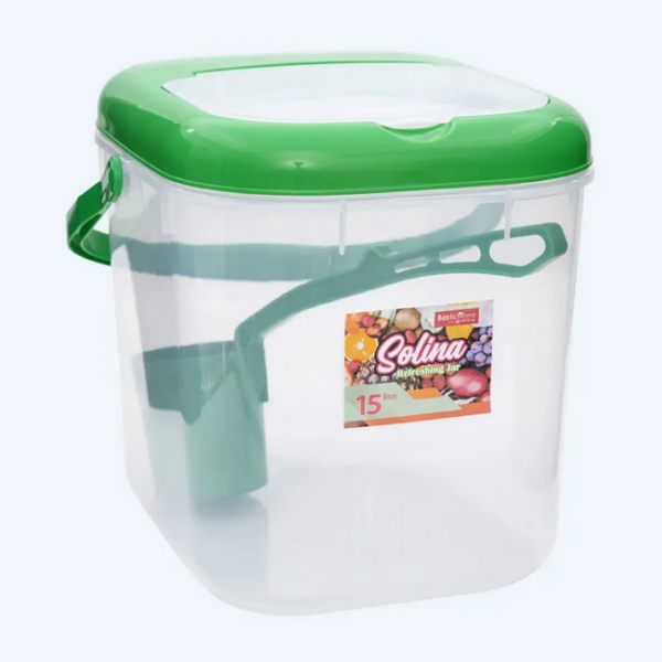 Tempat Es Buah Plastik 15 Liter Basic Home BHD-4 Solina Refreshing Jar 15 Ltr (1) Tempat Es Buah Plastik 15 Liter Basic Home BHD-4 Solina Refreshing Jar 15 Ltr Ukuran 325 x 283 x 290 mm | Raja Plastik Indonesia