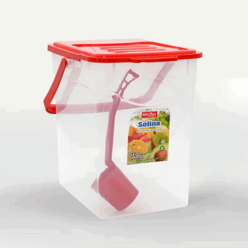 Tempat Es Buah Plastik 35 Liter + Gayung Panjang Basic Home BHD-1 Solina Refreshing Jar 35 Ltr Ukuran 390 x 315 x 410 mm | Raja Plastik Indonesia