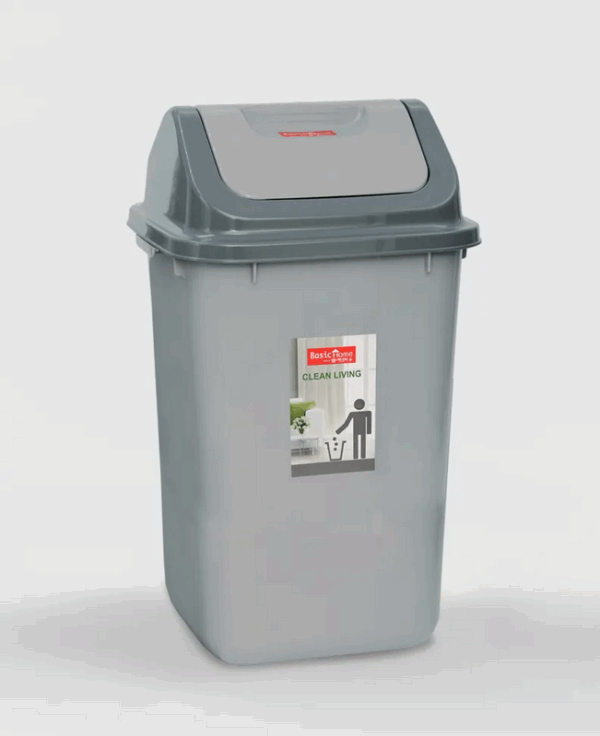 Tempat Sampah Plastik 15 Liter Basic Home BHC-5 Nitto Swing Bin 15 Lt, Ukuran 260 x 260 x 435 mm | Raja Plastik Indonesia