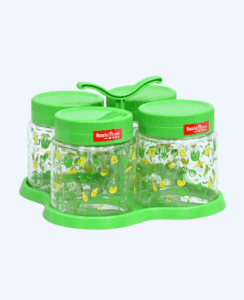 Toples Plastik Wadah Makanan Basic Home BPT-5 Gulali Jar Set With Tray 750 ml, Ukuran 227 x 227 x 145 mm | Raja Plastik Indonesia
