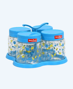 Toples Plastik Wadah Makanan Basic Home BPT-5 Gulali Jar Set With Tray 750 ml, Ukuran 227 x 227 x 145 mm | Raja Plastik Indonesia