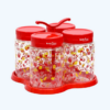 Toples Plastik Wadah Makanan Basic Home BPT-6 Gulali Jar Set With Tray 1000 ml, Ukuran 227 x 227 x 180 mm | Raja Plastik Indonesia
