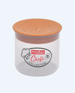 Toples Plastik Wadah Penyimpanan Makanan Basic Home BKS-1 Essens Pot 300 ml Walnut Ukuran Ø 89 x H 80.5 mm | Raja Plastik Indonesia