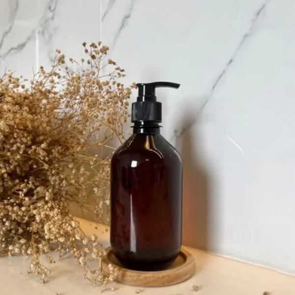 Botol Pompa Plastik Kemasan Sabun Cair Bioplast PET Cosmo 500 ml Coklat TTP Pump | Raja Plastik Indonesia