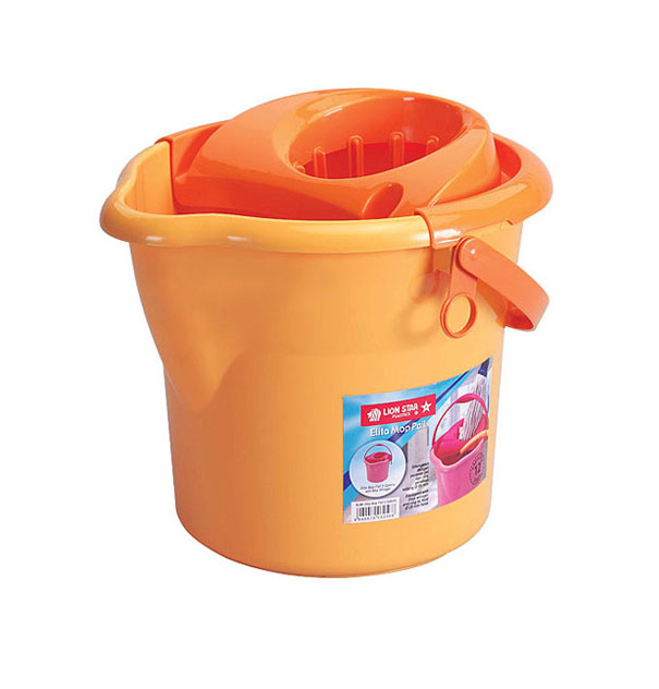 Ember Plastik Kecil Lion Star E-34 Elita Mop Pail 12 Litres with Hose Holder, Ukuran Ø 235 x H 295 mm | Raja Plastik Indonesia