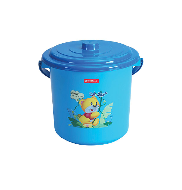 Ember Plastik Kecil Tutup Lion Star E-2 Elegant Pail 3 Gallons with Cover, Ukuran Ø 305 x H 270 mm | Raja Plastik Indonesia