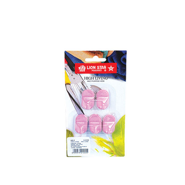 Gantungan Baju Dinding Tempel Lion Star HK-2 Hanger Hook Oval Vertical Set of Five Small (Max Load 0.5 kg), Ukuran 35 x W 19 mm | Raja Plastik Indonesia