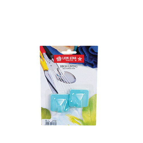 Gantungan Baju Dinding Tempel Lion Star HK-7 Hanger Hook S-50 Set of Two (Max Load 1 Kg), Ukuran 40 x W 40 mm | Raja Plastik Indonesia