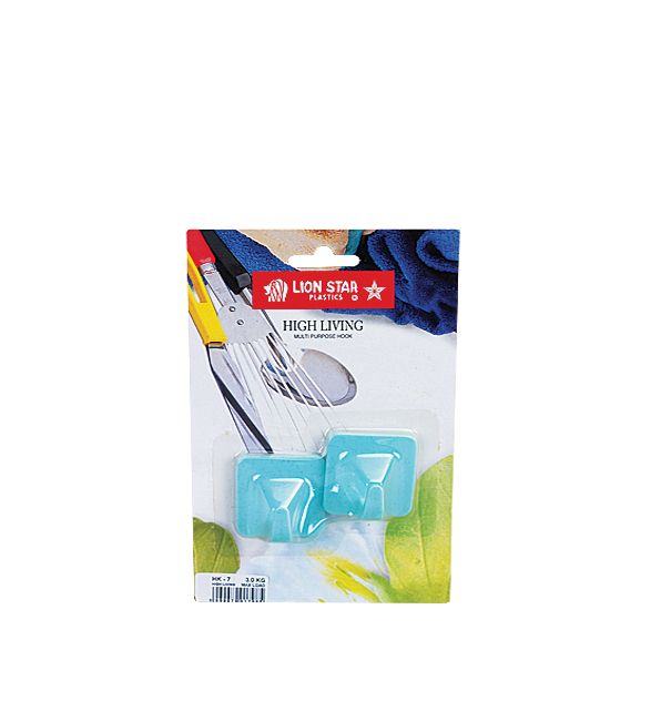 Gantungan Baju Dinding Tempel Lion Star HK-7 Hanger Hook S-50 Set of Two (Max Load 1 Kg), Ukuran 40 x W 40 mm | Raja Plastik Indonesia