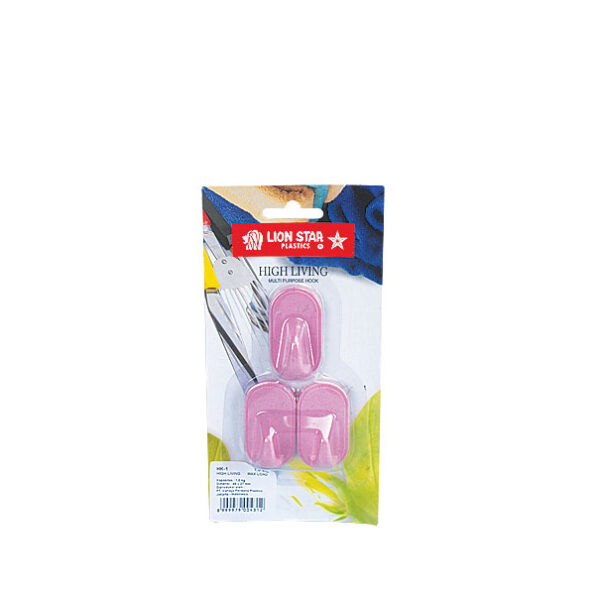 Gantungan Baju Dinding Tempel Lion Star HK-1 Hanger Hook Oval Vertical Set of Three Medium (Max Load 1 kg), Ukuran 49 x W 27 mm | Raja Plastik Indonesia