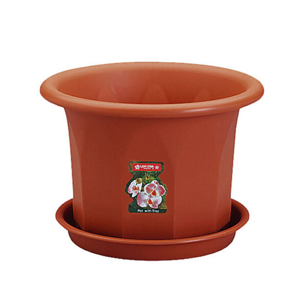 Pot Bunga Plastik Diameter 36 cm Tatakan Lion Star FP-28 Rose Pot No 12, Ukuran Ø 360 x H 265 mm | Raja Plastik Indonesia
