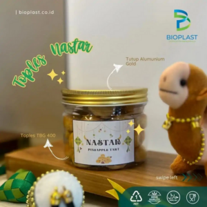 Toples Plastik Nastar Bening 400 ml Wadah Makanan Bioplast PET TBG 400 | Raja Plastik Indonesia