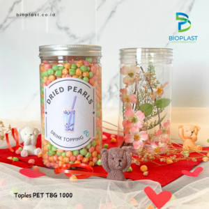 Toples Plastik PET Bening 1000 ml Wadah Makanan Bioplast PET TBG 1000 | Raja Plastik Indonesia