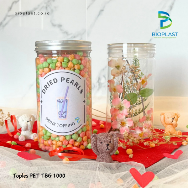 Toples Plastik PET Bening 1000 ml Wadah Makanan Bioplast PET TBG 1000 | Raja Plastik Indonesia