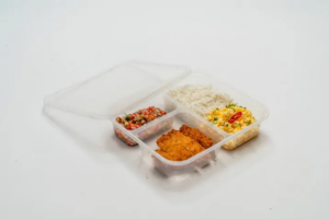 Wadah Makanan Plastik / Thinwall Sekat 3 Bioplast | Raja Plastik Indonesia