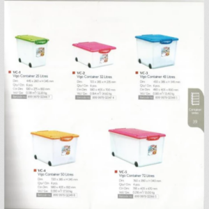 LION STAR CONTAINER BOX PLASTIK VIGO 25, 32, 43, 50, 72 LITER + RODA