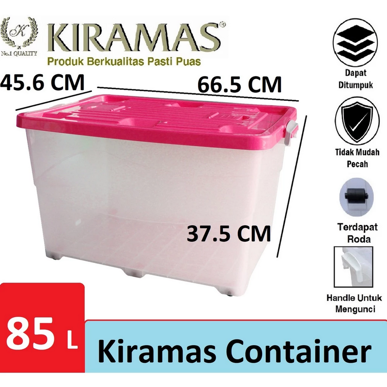 Box Container Plastik Besar Serbaguna 85 Liter Kiramas B85 KPR AR, Ukuran 66.5 x 45.6 x 37.5 cm: Solusi Penyimpanan Modern dengan Box Container Plastik Besar Serbaguna 85 Liter