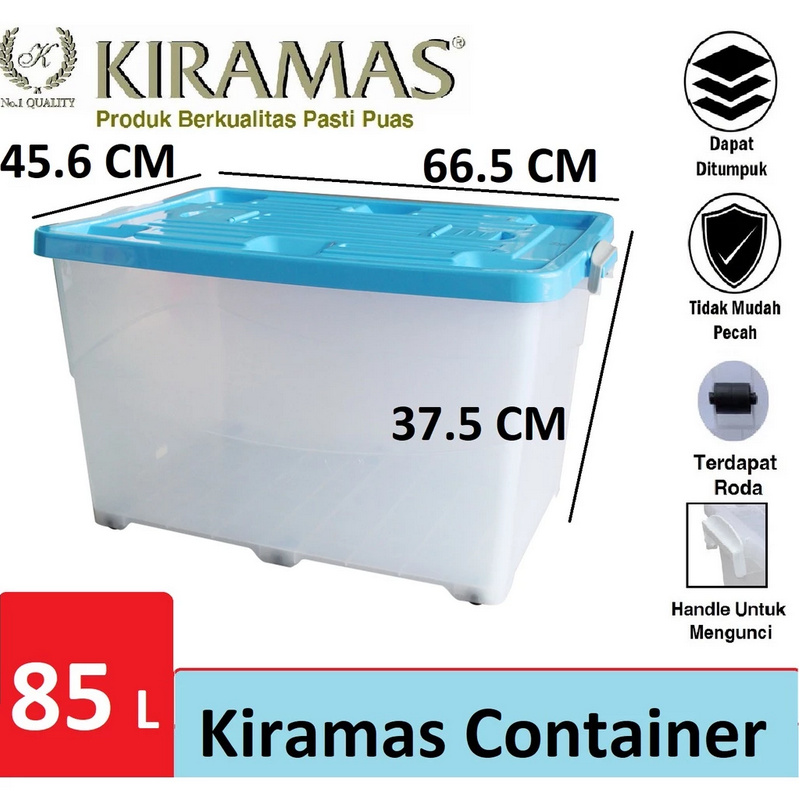 Box Container Plastik Besar Serbaguna 85 Liter Kiramas B85 KPR AR, Ukuran 66.5 x 45.6 x 37.5 cm: Solusi Penyimpanan Modern dengan Box Container Plastik Besar Serbaguna 85 Liter