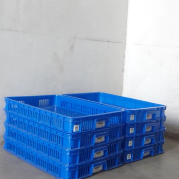CONTAINER BOX INDUSTRI PLASTIK 16 LITER KIRAPAC 7251 PLS (RAPAT) WARNA BIRU HIJAU KUNING, UKURAN 61,3 x 42,9 x 7,9 CM | RAJA PLASTIK INDONESIA