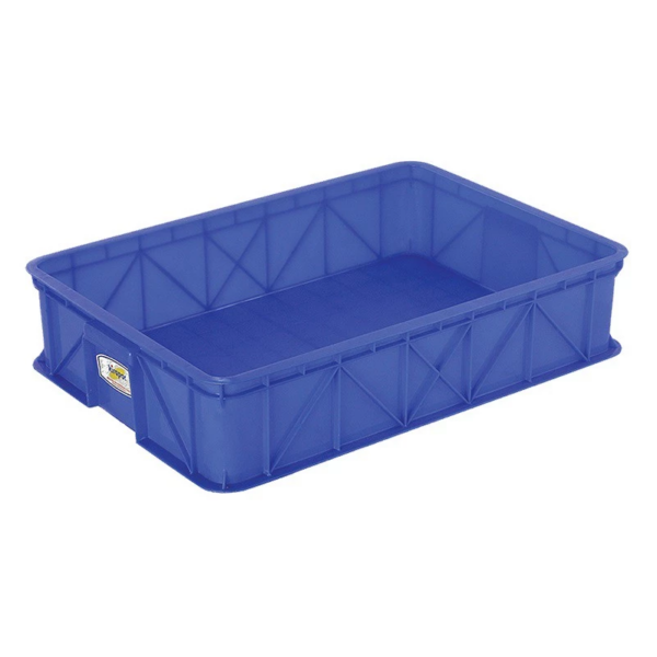 CONTAINER BOX INDUSTRI PLASTIK 28 LITER KIRAPAC 7252 PLS BIRU HIJAU KUNING, UKURAN 61,3 x 42,9 x 13,5 cm| RAJA PLASTIK INDONESIA
