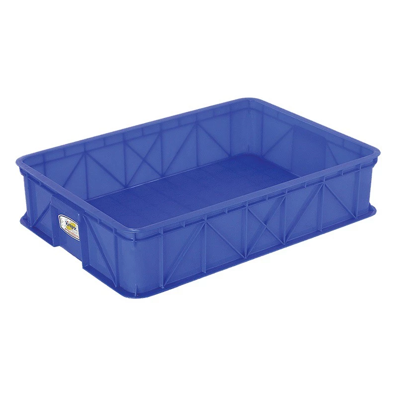 CONTAINER BOX INDUSTRI PLASTIK 28 LITER KIRAPAC 7252 PLS BIRU HIJAU KUNING, UKURAN 61,3 x 42,9 x 13,5 cm| RAJA PLASTIK INDONESIA