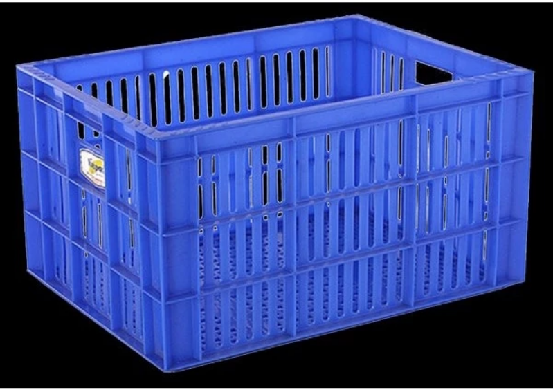 KERANJANG INDUSTRI PLASTIK LUBANG 32 LITER KIRAPAC 7203 INDUSTRIAL CONTAINER, UKURAN 48 x 33,5 x 26 cm, WARNA BIRU | RAJA PLASTIK INDONESIA