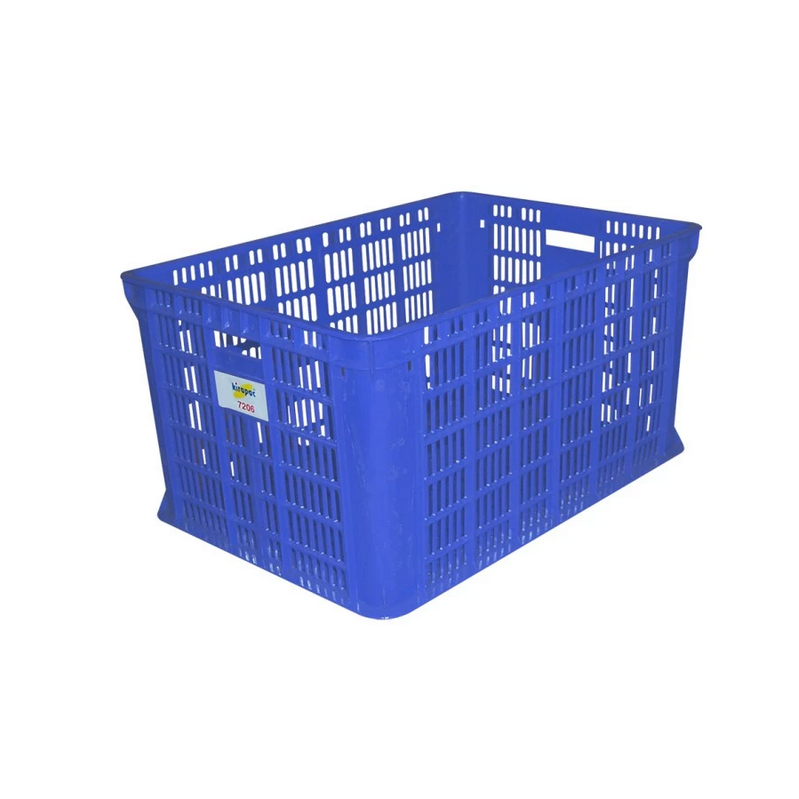 KERANJANG INDUSTRI PLASTIK SERBAGUNA 75 LITER KIRAPAC 7208 LUBANG, WARNA BIRU & HIJAU, UKURAN 60,7 x 42,9 x 37,4 CM | RAJA PLASTIK INDONESIA