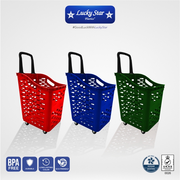 TROLI BELANJA PLASTIK MINIMARKET SUPERMARKET LUCKY STAR 6790-DX VOL. 70 LITER | RAJA PLASTIK INDONESIA