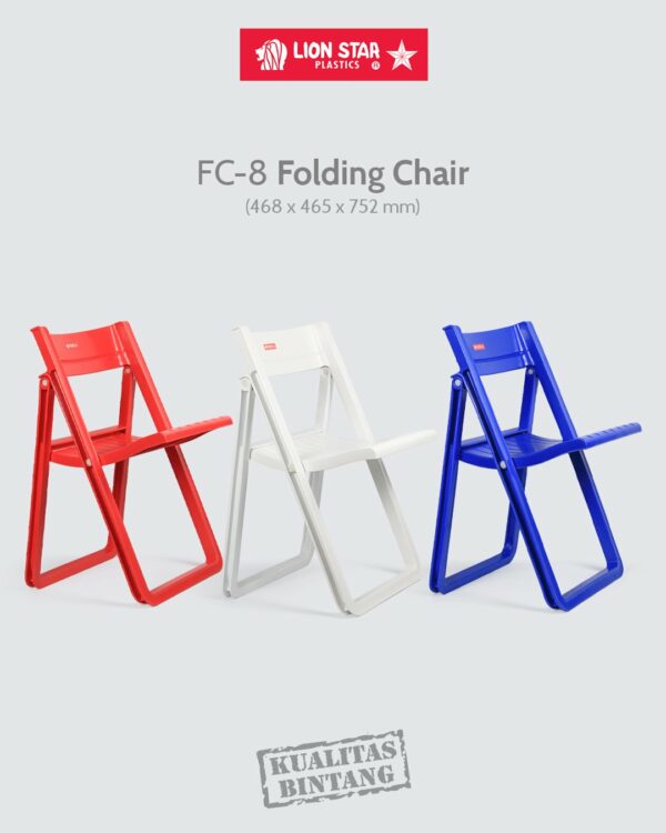 KURSI PLASTIK LIPAT INDOOR OUTDOOR LION STAR FC-8 FOLDING CHAIR