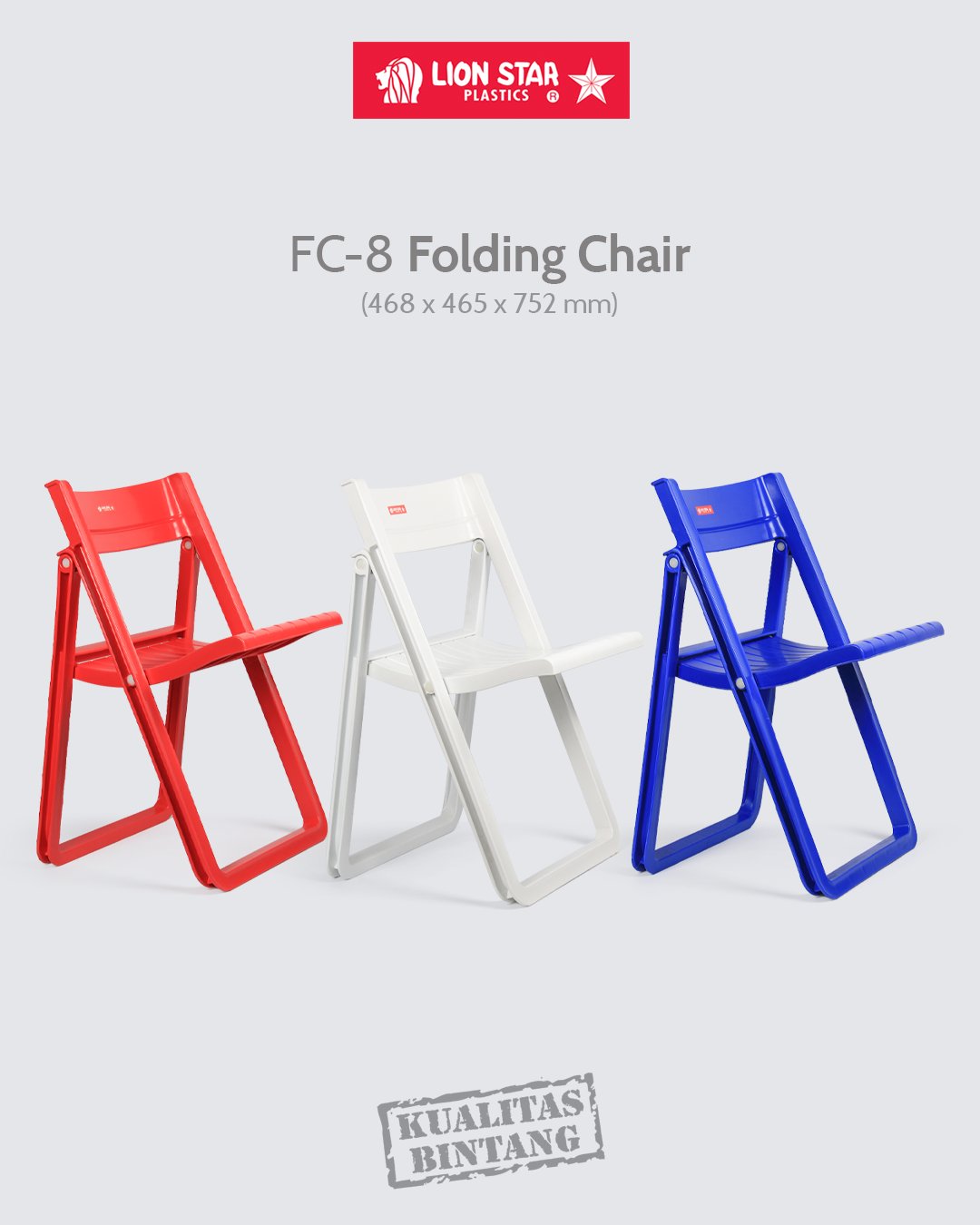 KURSI PLASTIK LIPAT INDOOR OUTDOOR LION STAR FC-8 FOLDING CHAIR