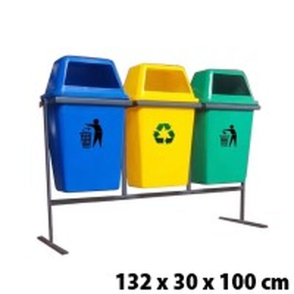 TEMPAT SAMPAH / TONG SAMPAH 3 WARNA 3 IN 1 KIRAPAC TIPE DBA 27-3: Solusi Modern Pengelolaan Sampah dengan Sistem 3 Warna