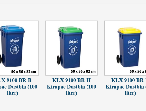 TEMPAT SAMPAH BESAR 100 LITER PLASTIK RODA KIRAPAC DUSTBIN KLX 9100 BR (BIRU) TUTUP KUNING HIJAU & BIRU: Solusi Tempat Sampah Profesional untuk Kebutuhan Outdoor & Komersial