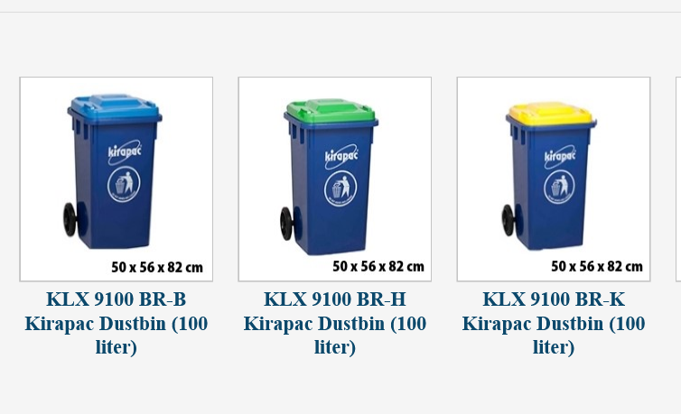 TEMPAT SAMPAH BESAR 100 LITER PLASTIK RODA KIRAPAC DUSTBIN KLX 9100 BR (BIRU) TUTUP KUNING HIJAU & BIRU: Solusi Tempat Sampah Profesional untuk Kebutuhan Outdoor & Komersial
